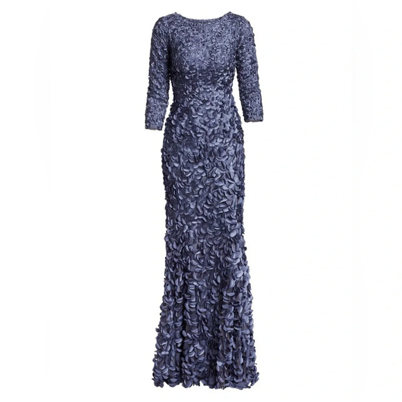 Women’s THEIA Navy Blue Petal Embellished Formal Gown Special Occasion Dress 8 - Picture 1 of 12